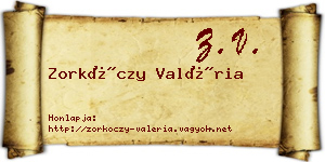 Zorkóczy Valéria névjegykártya