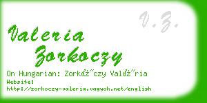 valeria zorkoczy business card